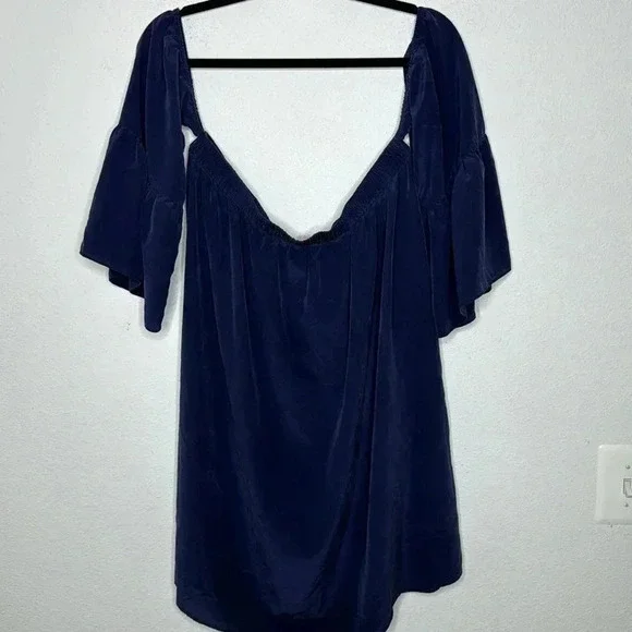 Lilly Pulitzer Sanilla blue off shoulder XL silk dress - Picture 4 of 6